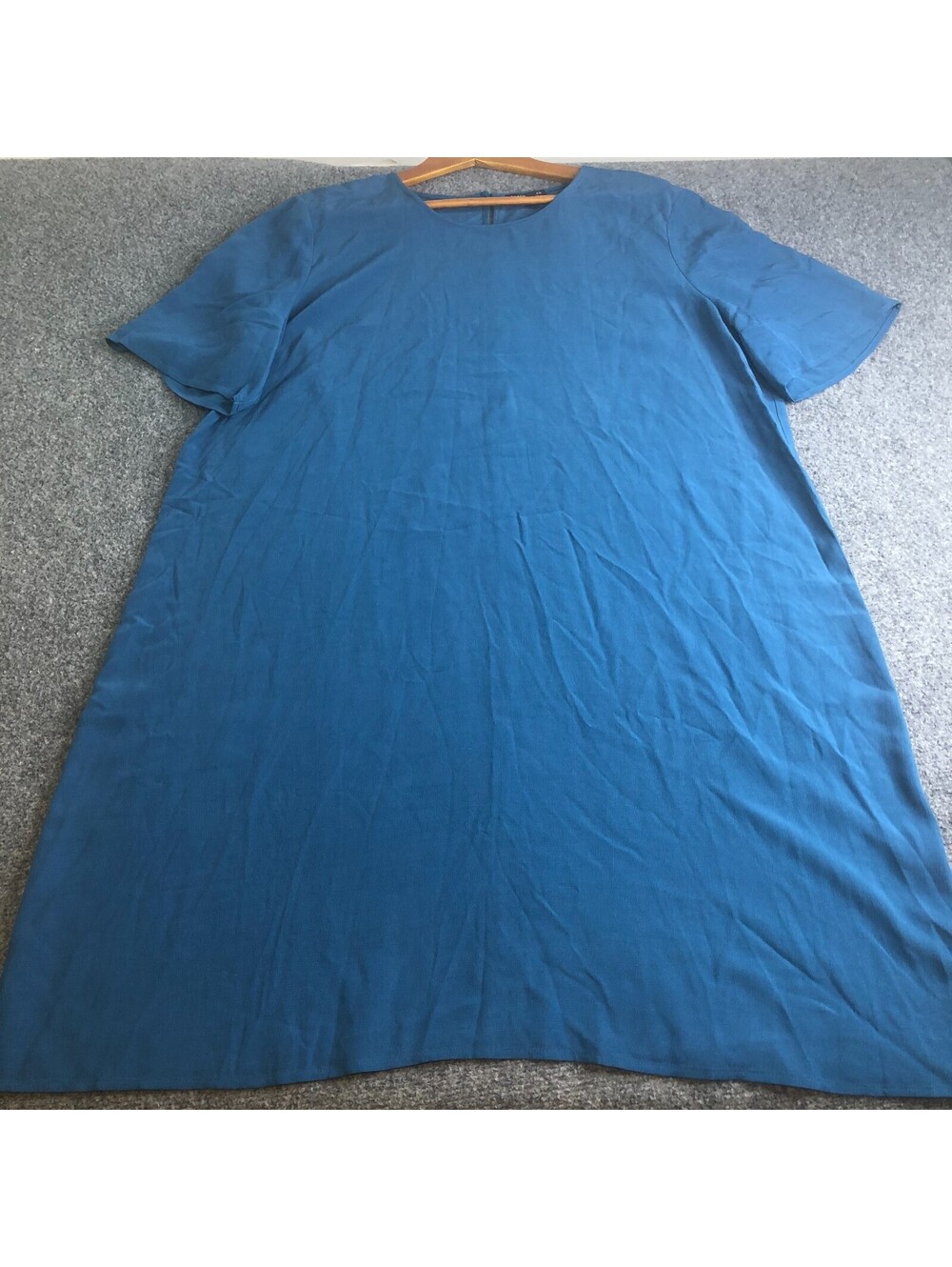Eileen Fisher Dress Womens XL Blue Knee Length Tencel Lyocell Stretch Jersey